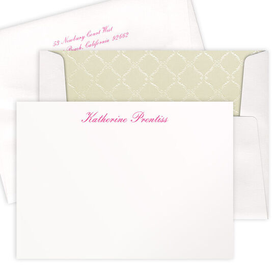 Luxury Katherine Flat Note Card Collection - Raised Ink